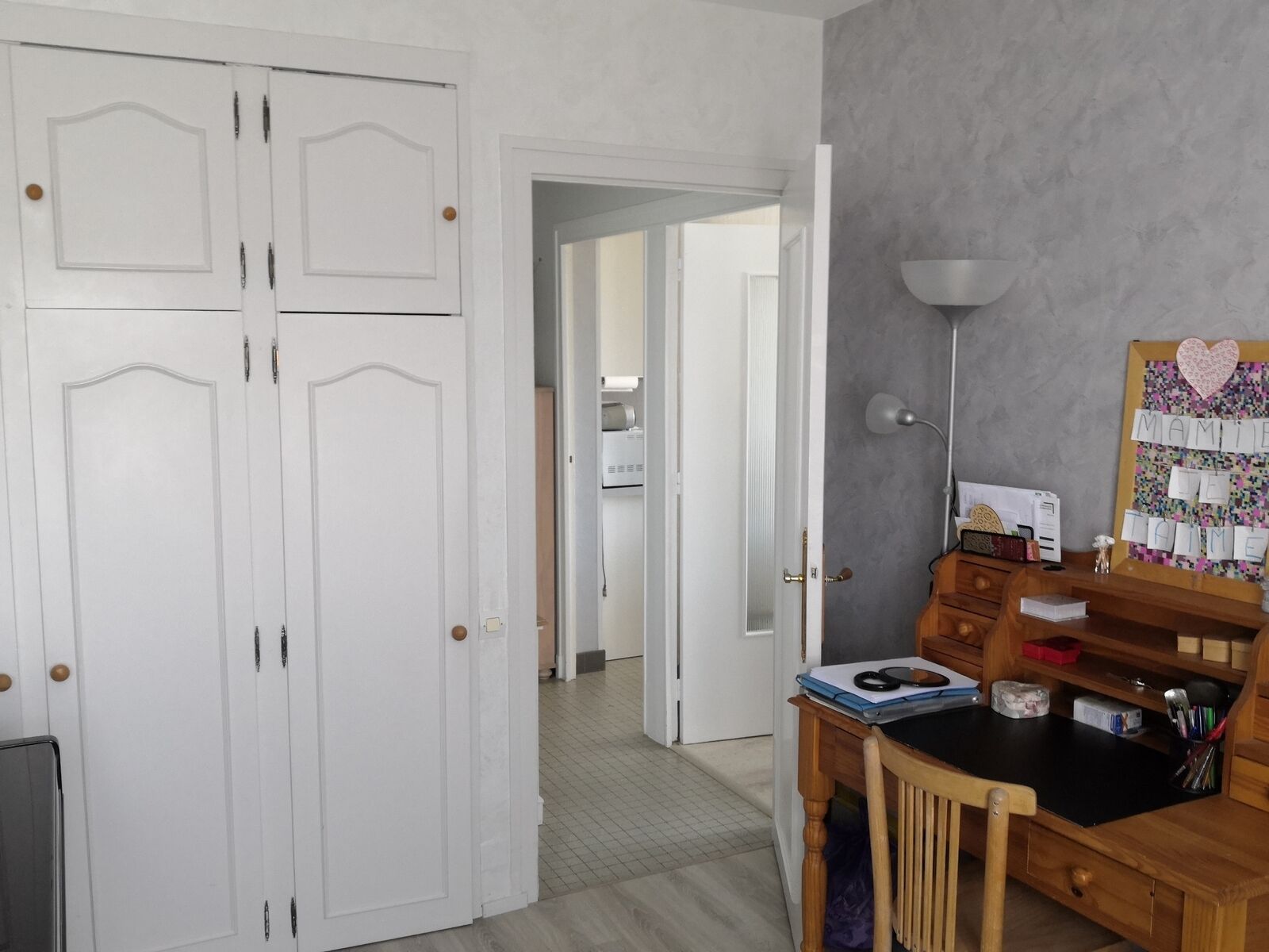 Appartement 4P avec 3 ch  + balcon 7 m2 avec vue imprenable Sud - Cette chambre 2 est celle qui touche le séjour. On peut donc agrandir l'espace jour