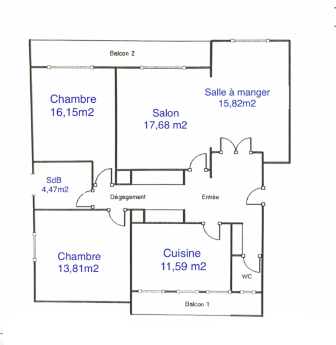 Bel appartement traversant 3/4p 97m² balcons garage cave - 8897234e-5d5e-45a7-a7c4-5d2a2855f571