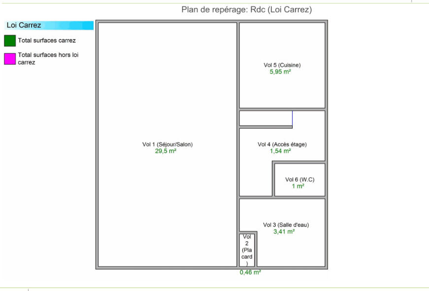 Charmant Duplex rez de jardin 3p 63m² - Plan rdc