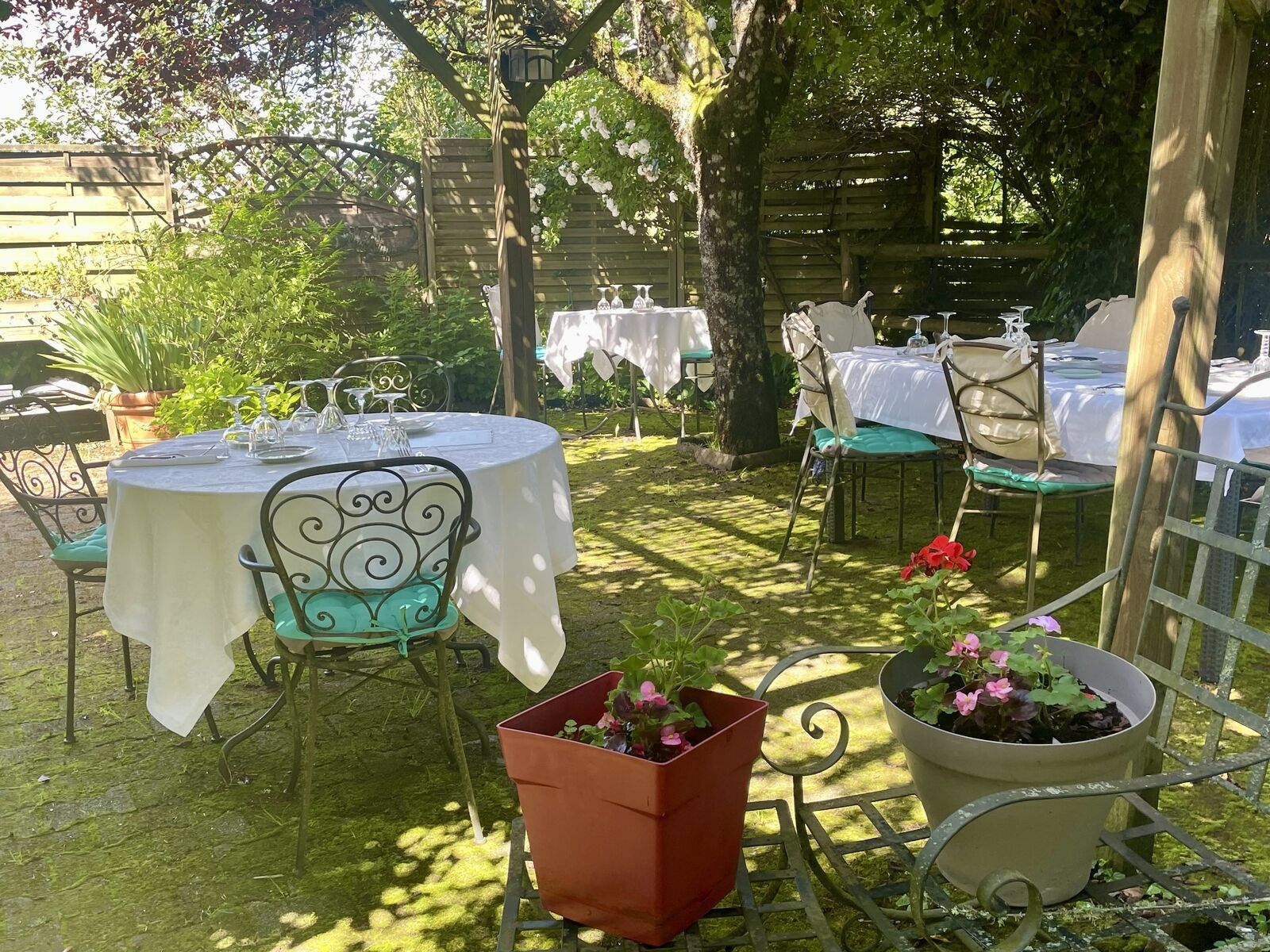 Fonds Commerce Auberge - Restaurant - 5 ch - La grande terrasse est totalement dans la verdure