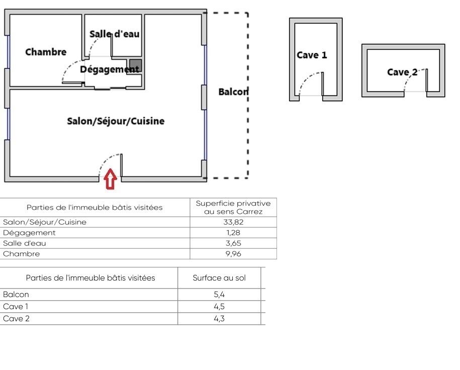 Appartement T2 - 49 m² - Montpellier - Plan t2