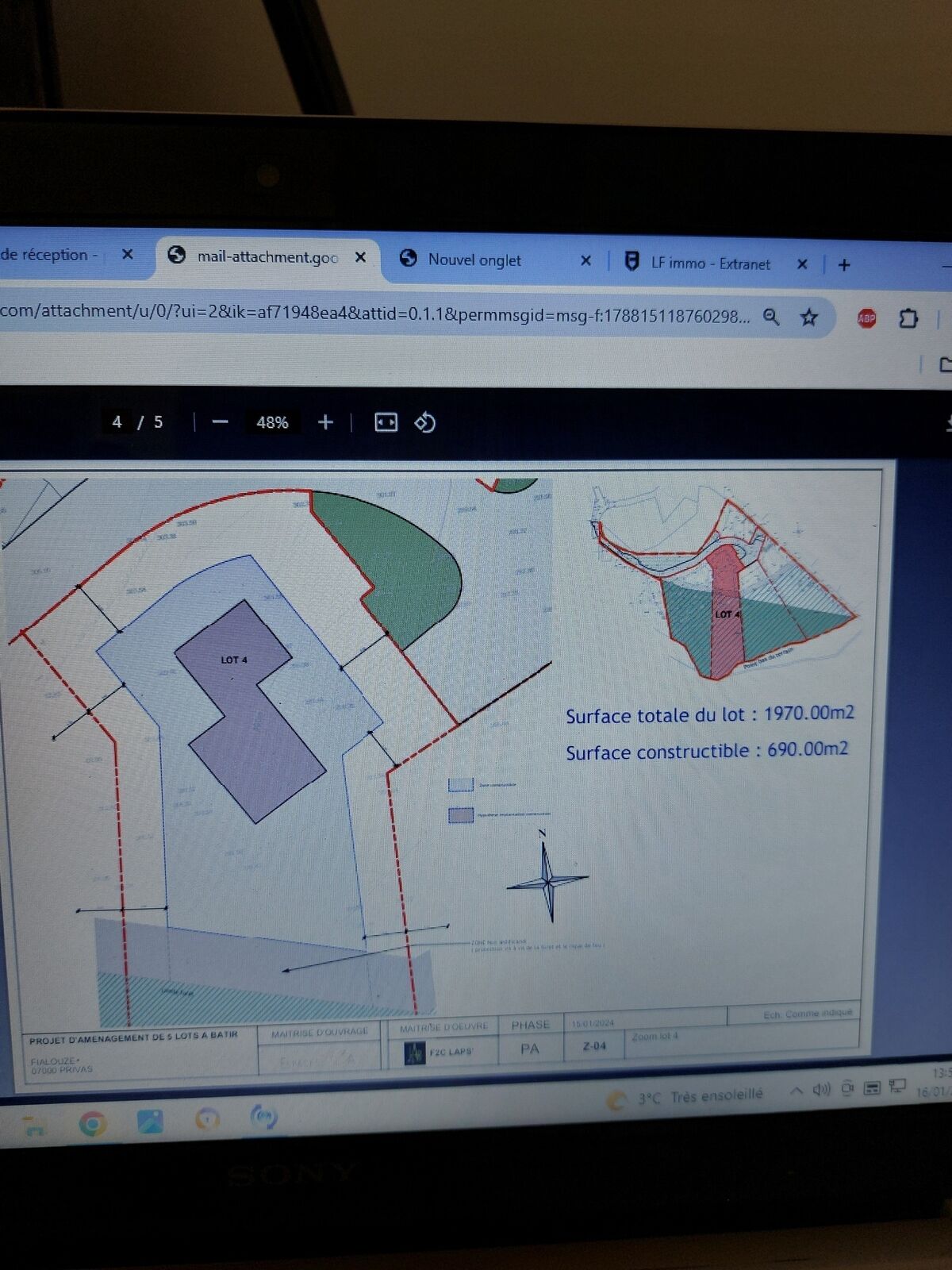Privas-(07000)-Terrain à bâtir pour la réalisation de 5 villas  - 17054098484386722261639537965381