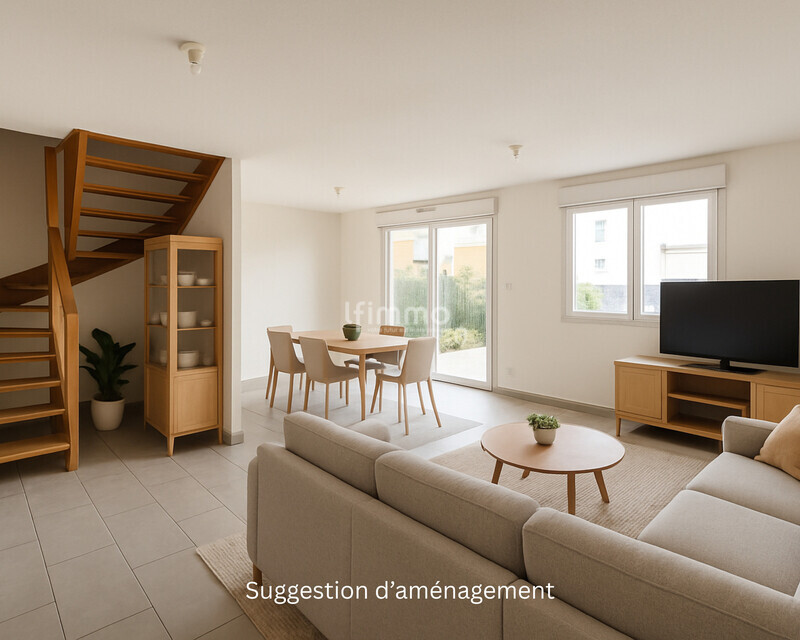 Duplex récent avec jardin, 5 chambres et garage - Suggestion d aménagement du salon