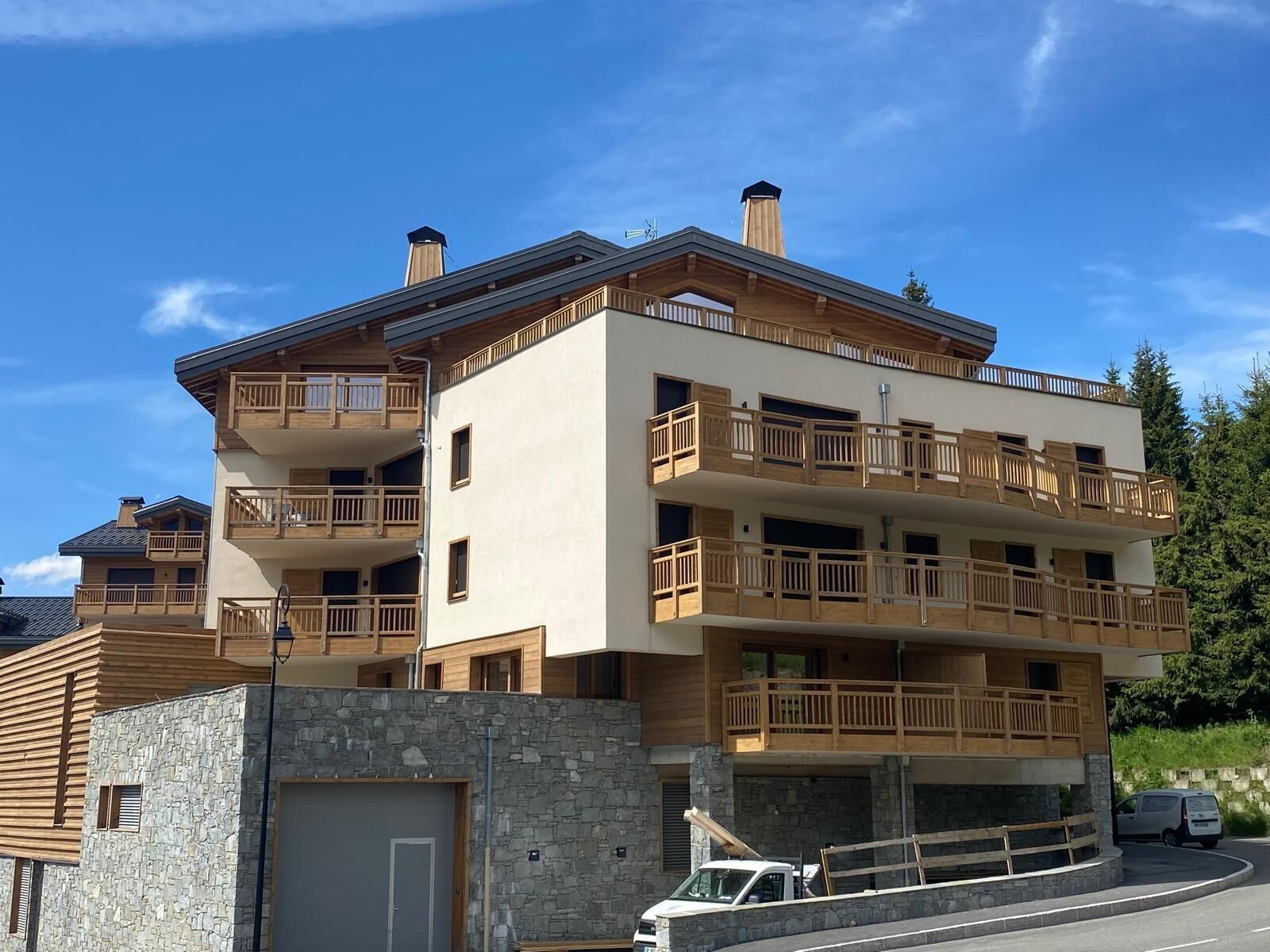 futur F4 au pied des pistes à Peisey nancroix - Phto facade cote apres travaux