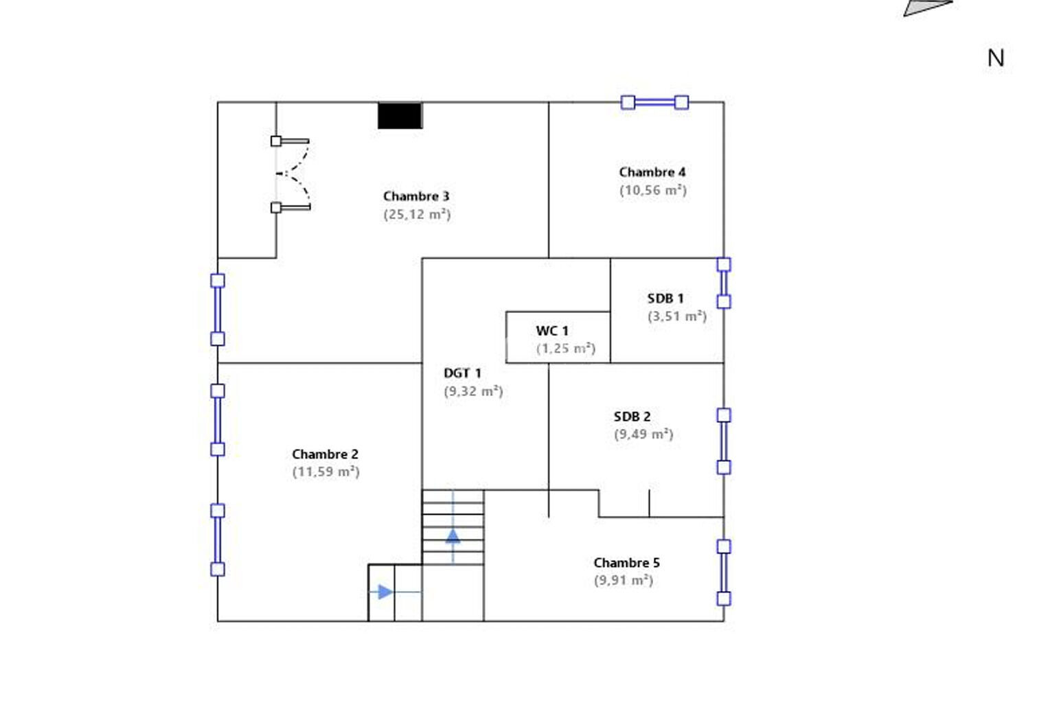 Belle villa avec 5 chambres, au calme,  jardin 765 m² - Etage st genis laval