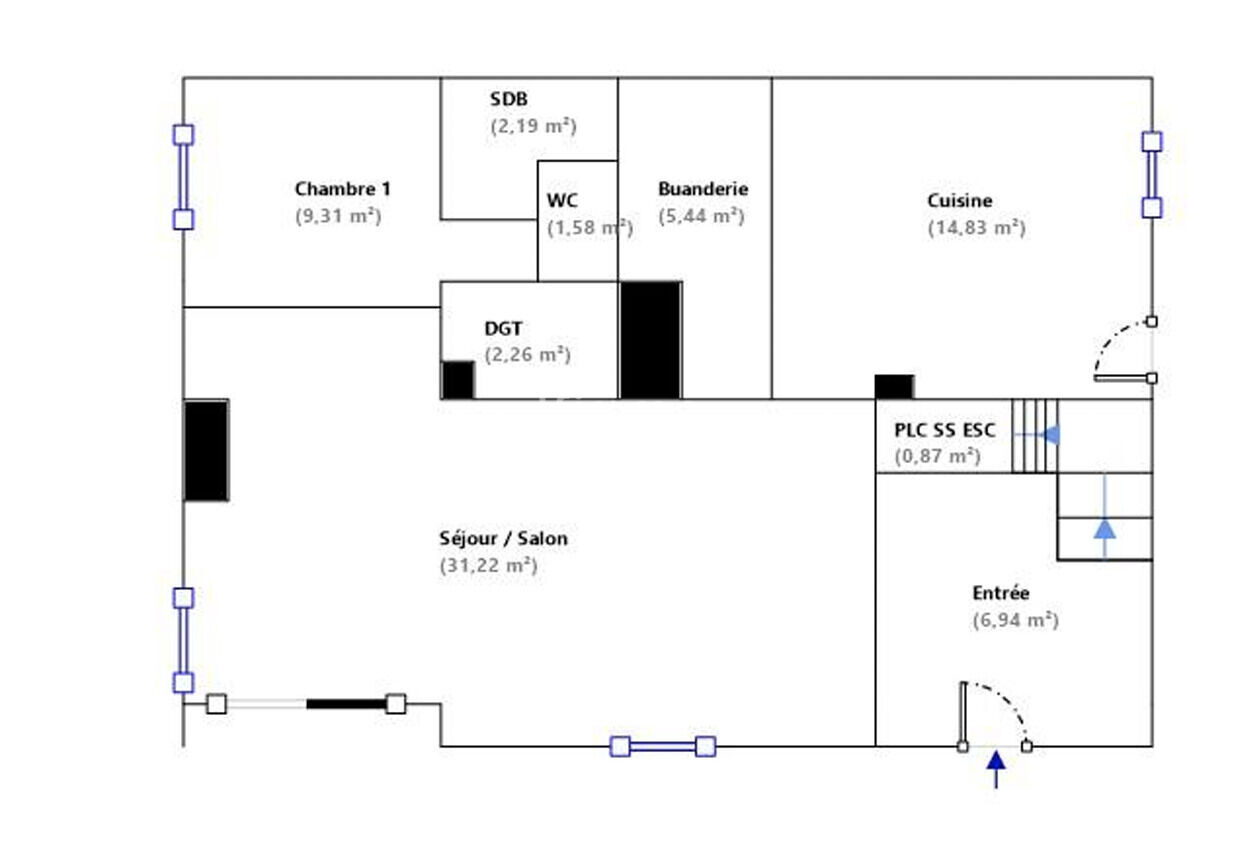 Belle villa avec 5 chambres, au calme,  jardin 765 m² - Bas maison st genis