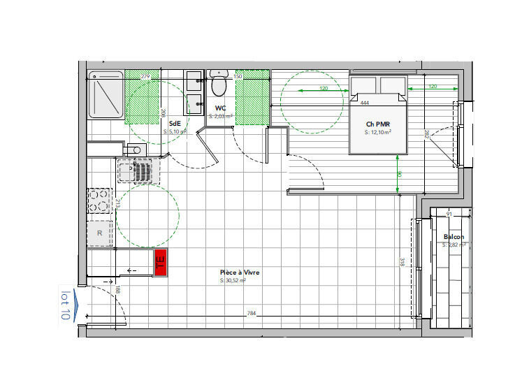 ✨ Votre futur chez-vous : Grand F2 lumineux à Vaux-le-Pénil ! - Plan lot 10