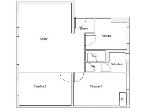 Appartement 3 pièces 61m²avec box et cave - Plan