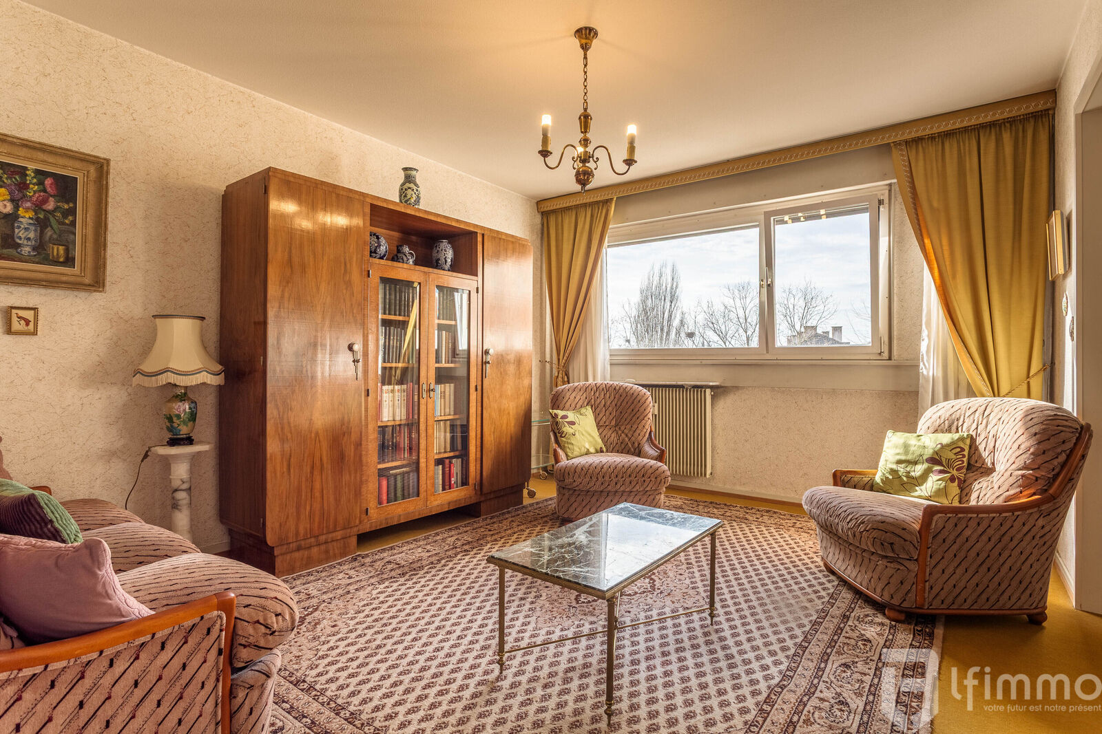 F 6 de 127 m² 4 chambres, balcon, cave, garage, - Residence jardin des roses  6 rue contades  salon