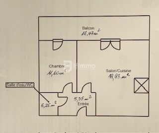 (TB T2 vendu loué) Grand balcon + Parking privatif - Plan et superficies par piece