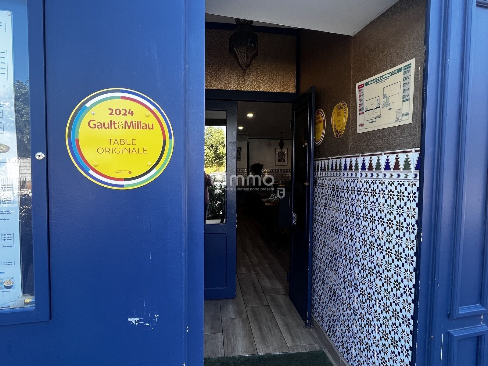 fond de commerce restaurant spécialités marocaines - Porte entrée