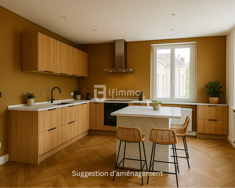 Sous compromis : Appartement de réception dans une maison de maître - Cuisine - suggestion d aménagement