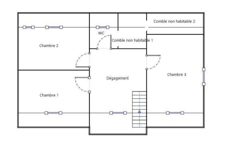 Maison 7 pièces 170 m² - Plan 2e etage