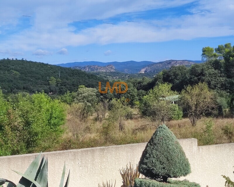 Maison contemporaine  avec vue sur la porte des Cévennes  - Vue de la véranda les Cévennes