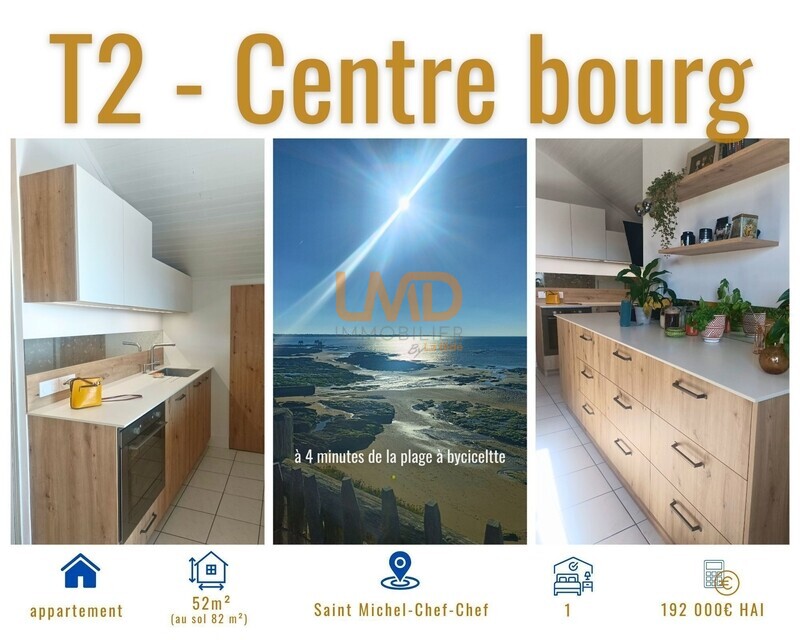 Appartement T2 - 52 m² - 1er étage -Lumineux - Appartement centre bourg