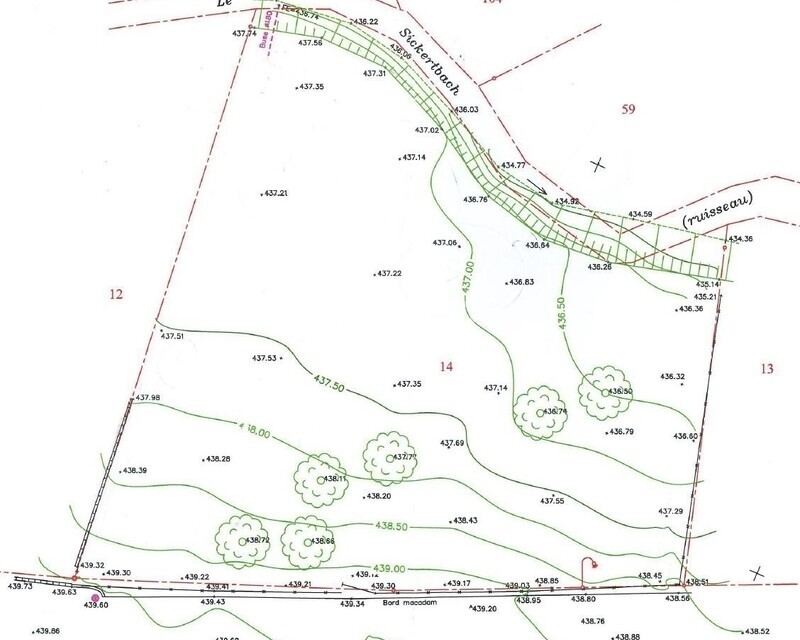 Terrain à bâtir 10ares plein sud à Sickert (68290) - Capture relevé topo