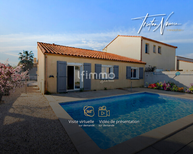 Maison de plain pied - 3 faces - 95 m2 - Piscine - Elne - Turpin elne ext gpt2