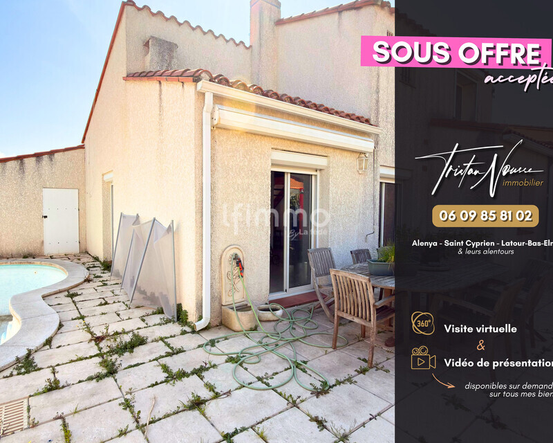 Maison 3 faces de 85 m2 avec piscine - Alenya - Fort