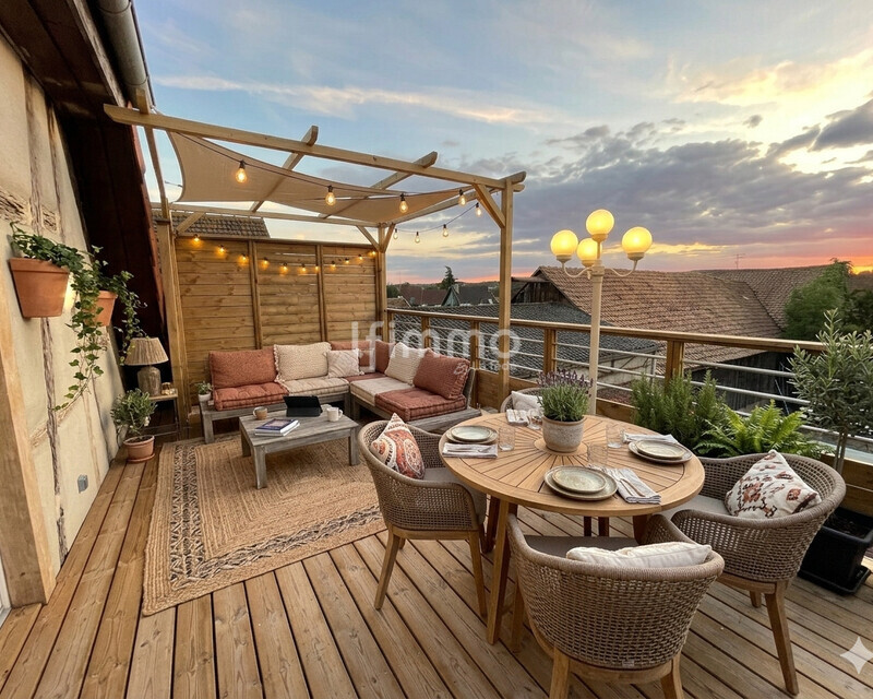 Duplex dans une maison alsacienne - Terrasse duplex heimsbrunn