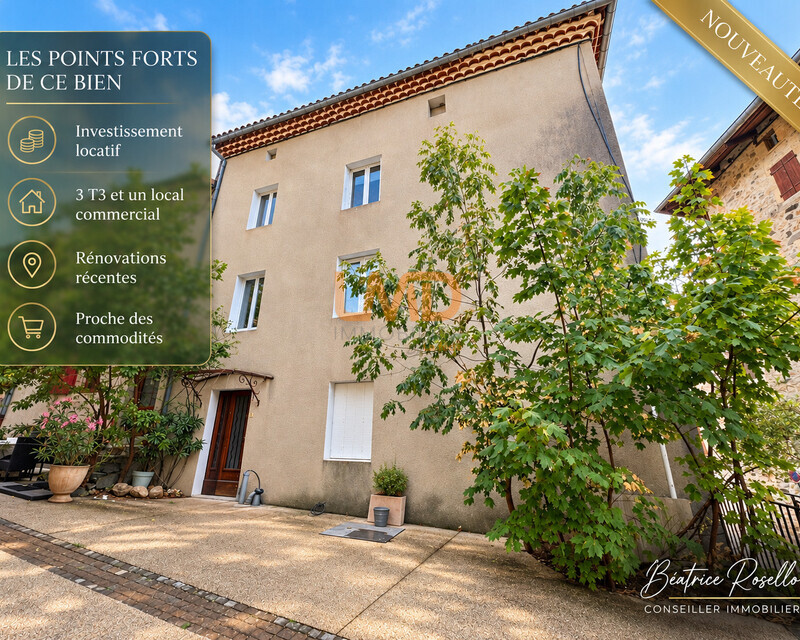 Immeuble de rapport rénové - 3 appartements et un local commercial - Extérieur avec texte
