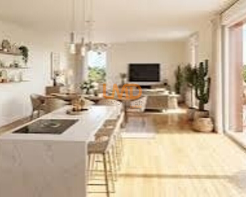 Aix-en-Provence : T2 Neuf 51m² + Jardin 120m² - Dès 399 000€ - Sejour-salon-coin-cuisine-t2