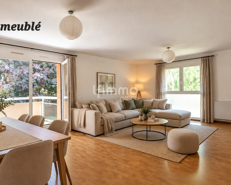 Obernai Bel appartement lumineux 78m2 avec terrasse - Projection salon salle à manger